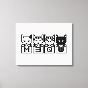 DIE 8-BIT-KATZEN M30 W LEINWANDDRUCK