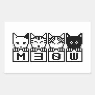 DIE 8-BIT-KATZEN M30 W RECHTECKIGER AUFKLEBER