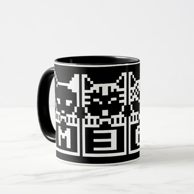 DIE 8-BIT-KATZEN M30 W TASSE (Vorderseite Links)