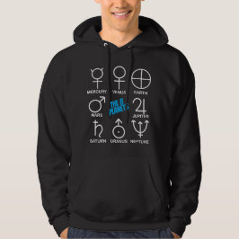 Die 8 Planetensymbole Anpassbar Weiß auf Dunkel Hoodie