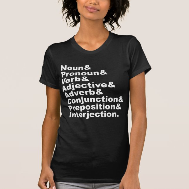 Die 8 Teile der englischen Sprache T-Shirt (Vorderseite)