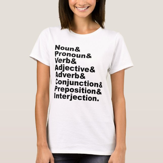 Die 8 Teile der englischen Sprache T-Shirt (Vorderseite)