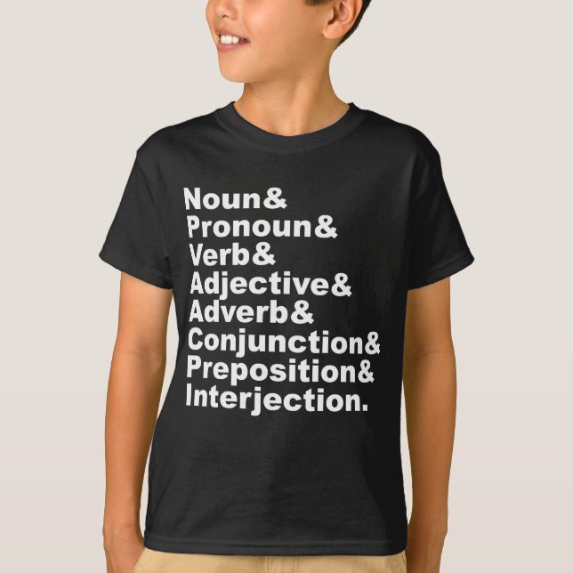 Die 8 Teile der englischen Sprache T-Shirt (Vorderseite)