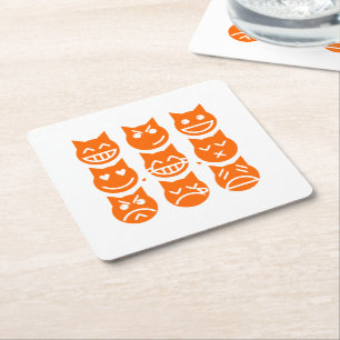 Die 9 Leben der Emoji-Katze Rechteckiger Pappuntersetzer