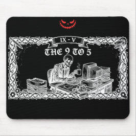 Die 9-to-5-Tarotkarte | Lustiger Skelett-Korporate Mousepad