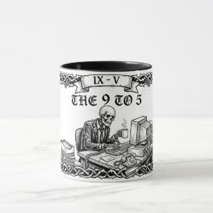 Die 9-to-5-Tarotkarte   Lustiges Firmenskelett  Tasse