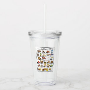 Die ABCs der New York City Foods des NYC Classic Acryltrinkbecher