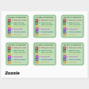 Die ABCs der Rettung Quadratischer Aufkleber