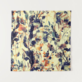 Die Abdrücke der Natur: Blütenfarben Blätter nahtl Wandteppich