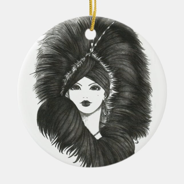 Die Abenddame Keramik Ornament (Vorne)