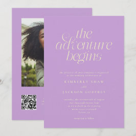 Die Abenteuer Beginnen Minimale Wisteria-Hochzeit Einladung