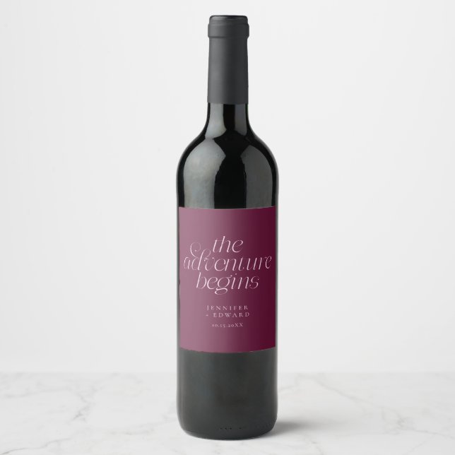 Die Abenteuer Hochzeit Cranberry Weinetikett (Vorderseite)