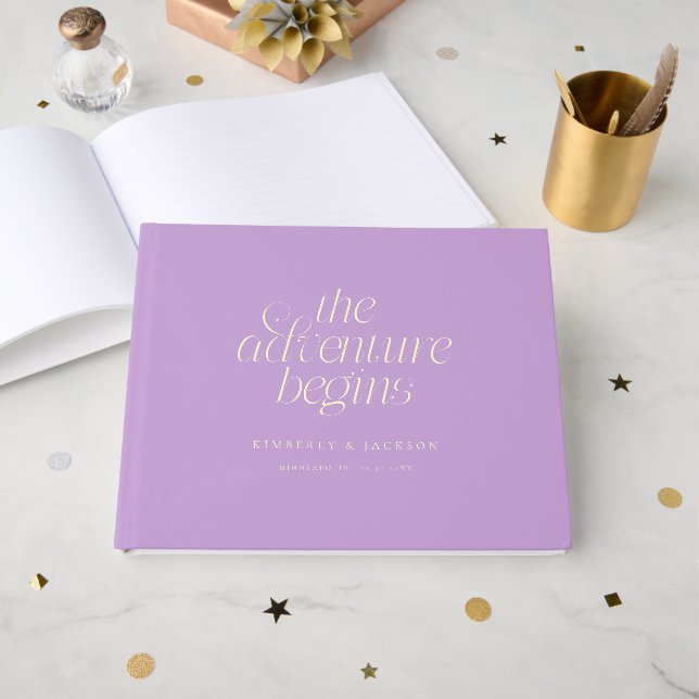 Die Abenteuer Hochzeit Wisteria Gästebuch (Vorderseite Offen)