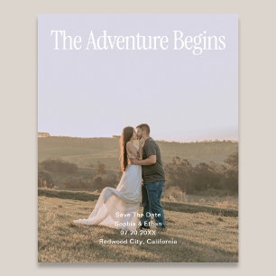 Die Abenteuer-Retro-Foto-Hochzeit Save The Date Flyer
