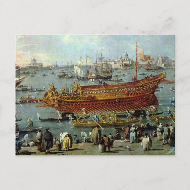 Die Abfahrt der Bucentaur Postkarte (Vorderseite)