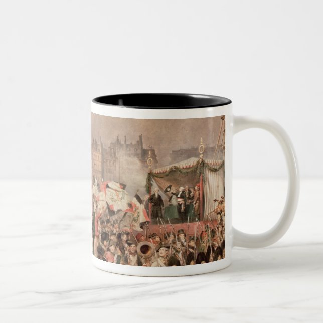 Die Abfahrt der Freiwilligen 1792 Zweifarbige Tasse (Rechts)