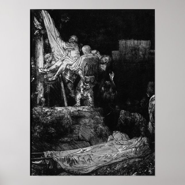 Die Abfahrt vom Kreuz mit einer Torche, 1654 Poster (Vorne)