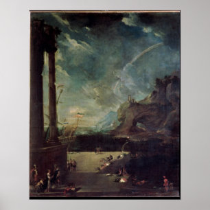 Die Abfahrt von Aeneas von Carthage Poster