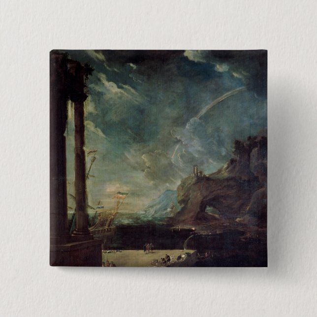 Die Abfahrt von Aeneas von Karthago Button (Vorderseite)