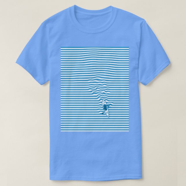 Die Abfolge der blauen und weißen optischen Illusi T-Shirt (Design vorne)