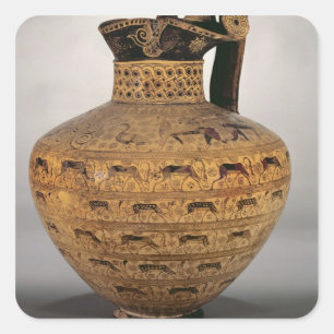 Die "Abgabe Oinochoe", ein Osten, der v Quadratischer Aufkleber