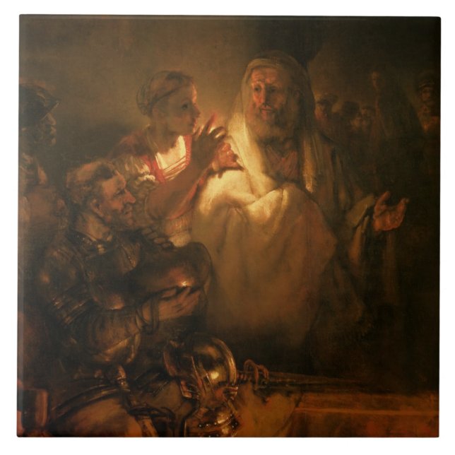 Die Ablehnung von St Peter, 1660 (Öl auf Leinwand) Fliese (Vorderseite)