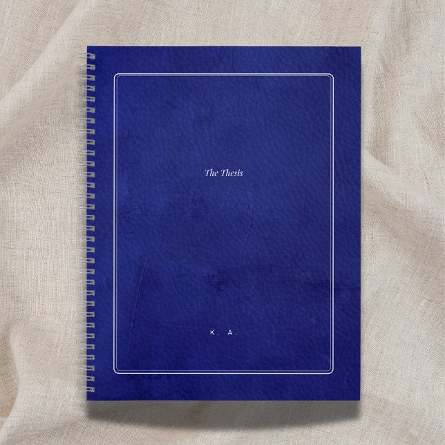 Die Abschlussarbeit | Indigo-Leder und Silber-Absc Notizbuch (Von Creator hochgeladen)