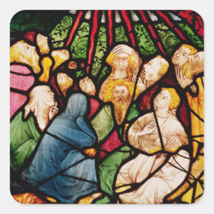 Die Abstammung des Heiligen Geistes, c.1400 Quadratischer Aufkleber
