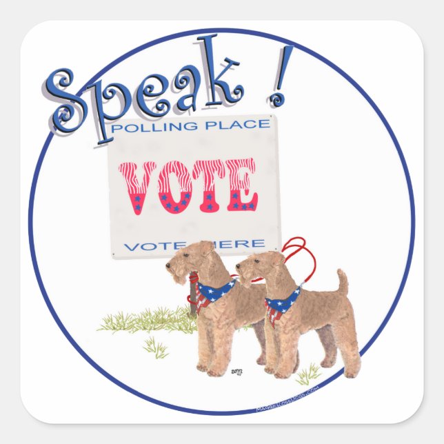 Die Abstimmung beenden Quadratischer Aufkleber (Vorderseite)
