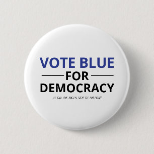Die Abstimmung Blau für die Demokratie ist auf der Button