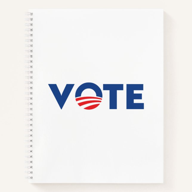 Die Abstimmung Hoffnung rot-weiß-blau Typografie D Notizbuch (Vorderseite)