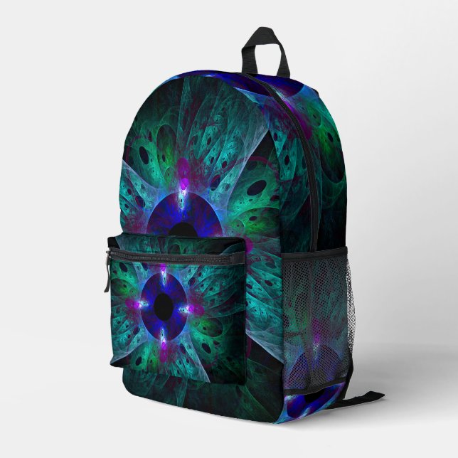 Die Abstrakte Kunst der Augen Bedruckter Rucksack (Rückseitige Ecke Rechts)