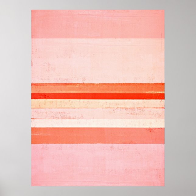 Die Abstrakte Kunst in Rosa und Orange Poster (Vorne)
