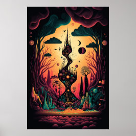 Die Abstrakte Landschaft der wirbelnden Muster Pos Poster