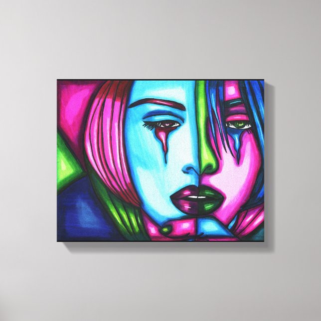 Die Abstrakte Originalkunst der Frau Leinwanddruck (Vorderseite)