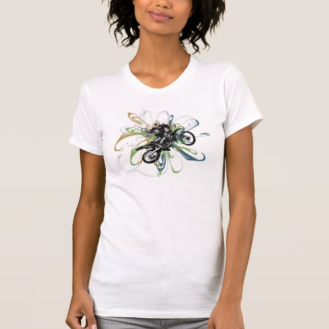 Die abstrakten Shirts der Schmutz-Fahrrad-Frauen (Vorderseite)