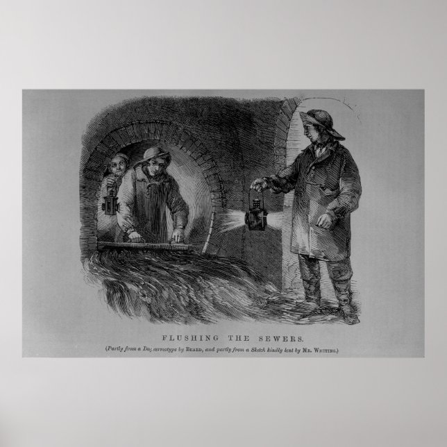 Die Abwasserkanäle spülen Poster (Vorne)