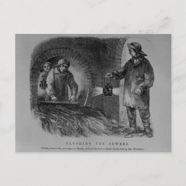 Die Abwasserkanäle spülen Postkarte (Vorderseite)