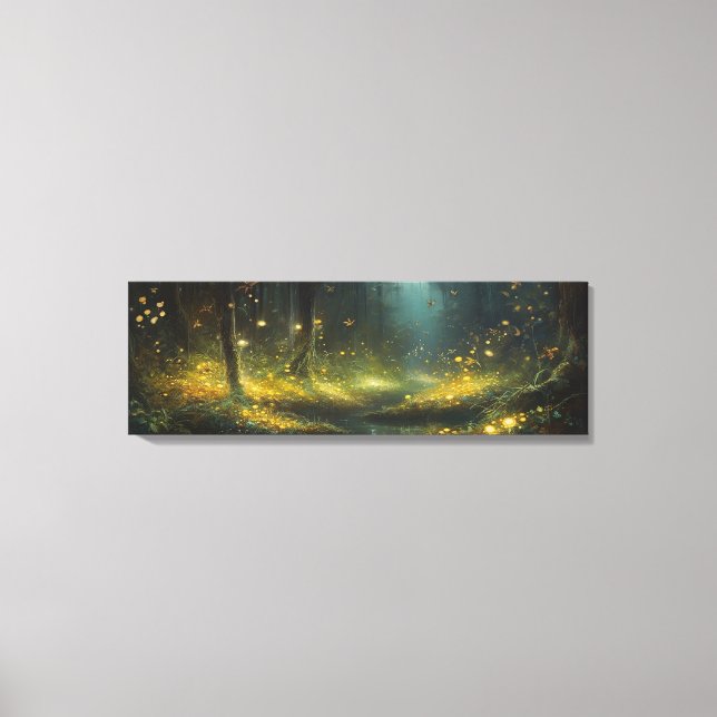 Die Acrylmalerei von Fireflies beleuchtet ein myst Leinwanddruck (Vorderseite)