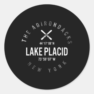 Die Adirondacks Lake Placid New York Skifahren Sno Runder Aufkleber