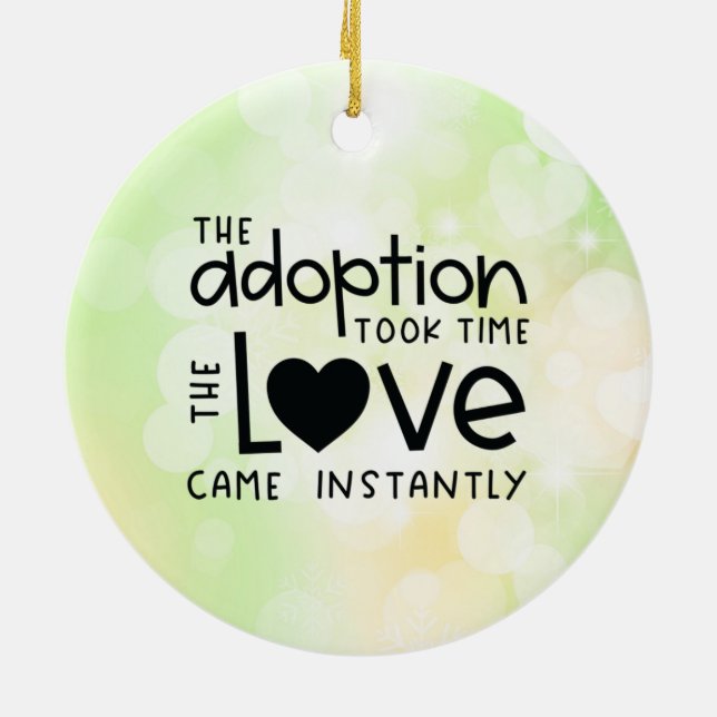 Die Adoption brauchte Zeit, bis die Liebe sofort k Keramik Ornament (Hinten)
