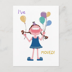 Die Adressenänderung der glücklichen lachenden Ankündigungspostkarte