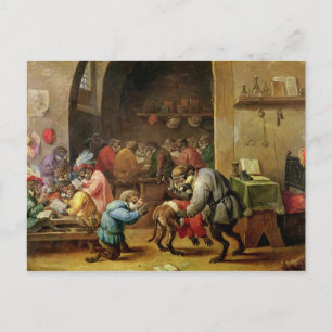 Die Affen in der Schule Postkarte