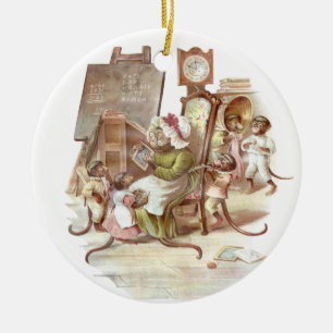 Die Affen-Schul-Vintage-Illustration Keramikornament