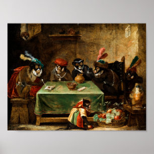 Die Affengruppe Tabakrauchen Poster