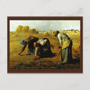 Die Ährenleserinnen, von Millet (beste Qualität) Postkarte