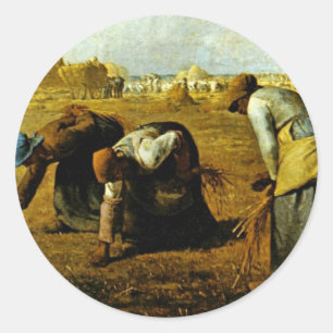 Die Ährenleserinnen, von Millet (Höchste Qualität) Runder Aufkleber