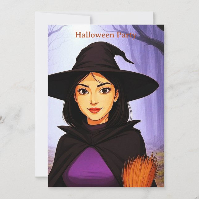 Die AI Friendly Hexe Einladung (Vorderseite)