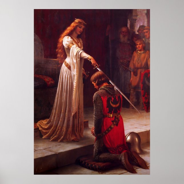 Die Akkolade von Edmund Blair Leighton Poster (Vorne)
