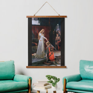 Die Akkolade von Edmund Blair Leighton Wandteppich Mit Holzrahmen